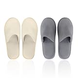 DUINIU 2 Pares De Zapatillas, Zapatillas Antideslizantes, Zapatillas De Viaje Portátiles, Chanclos Reutilizables, Adecuados Para Hoteles Y Baños.