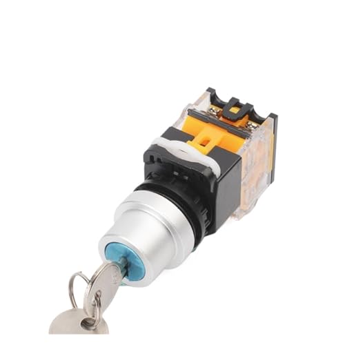 Interrupteur de commande bouton poussoir 22mm LA38 KLVN à clé et témoin LED
