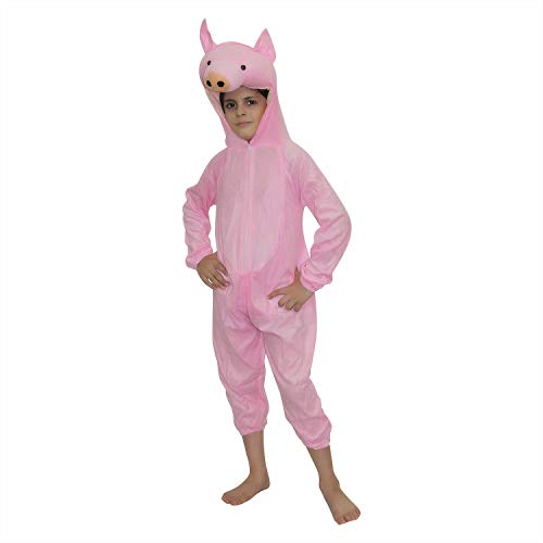 Image of Kaku Fancy Dresses Pig Farm Animal Costume for Kids - Pink, 7-8 Years | Animal Fancy Dress for Boys & Girls