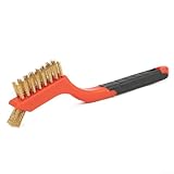 Nylon-Borsten aus Messing und Edelstahl für Rost-, Farb- und Schlackenentfernung, robustes Reinigungsgerät-Set mit langer Kunststoffdrahtbürste mit Set (Kupferdraht)