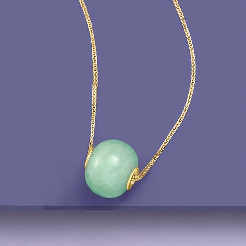 Ross-Simons 16mm Jade Bead Pendant in 14kt Yellow Gold4
