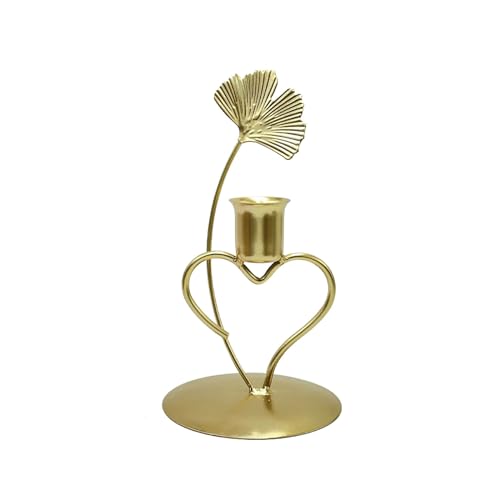 WOZUN Ginkgos - Portavelas de hierro forjado para decoración de mesa de boda, candelabros para el hogar