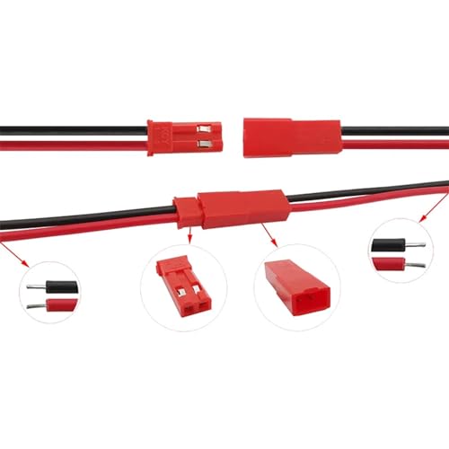 Conector JST 2 pin con cable de 10cm para tiras LED y juguetes pack de 10 parejas 2