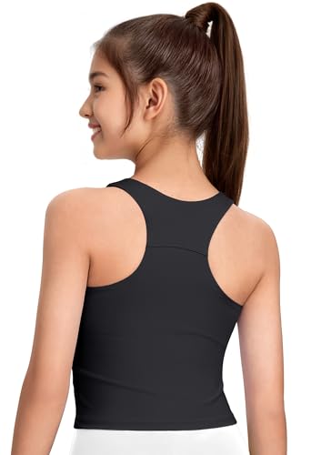 JOCMIC Girls Tank Tops Athletic Shirts Double-Lined Racerback Workout Crop Tops High Elasticity for Gymnastics Yoga2