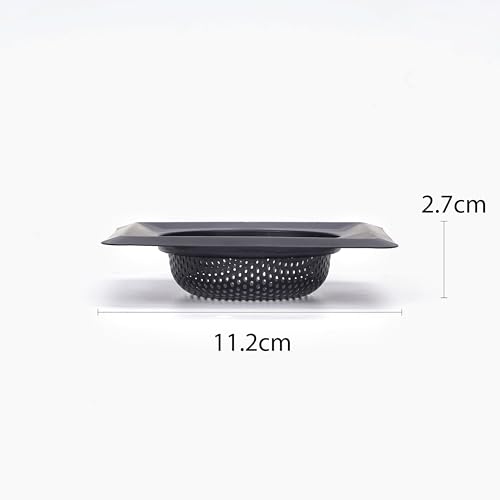 Image of Stainless Steel Kitchen Sink Strainer (Black Square Shape Sink Strainer)