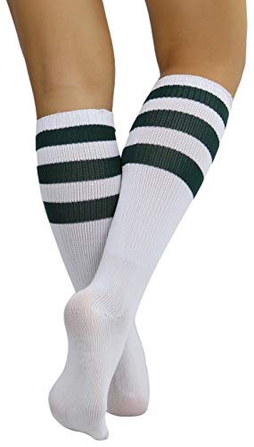 Image of ToBeInStyle Women's Premium Below Knee Athletic Socks w /Contrasting Wide Stripes