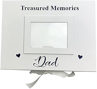 Little Secrets Clothing Personalised Bereavement Gift Treasured Memories Photo Gift Box, Remembrance Keepsake White Large Ribbon Box, Family Memory Present
