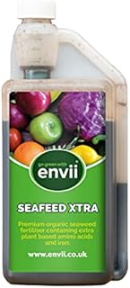 envii SeaFeed Xtra  Organic Liquid Seaweed Fertiliser for Vegetables, Lawns & Houseplants - Multipurpose Plant Food 1 Litre
