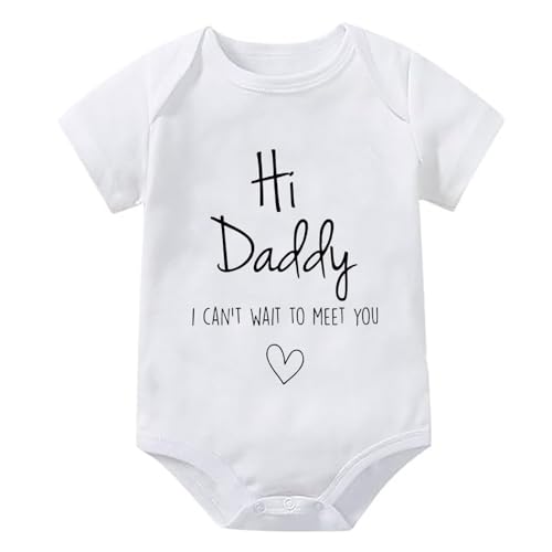 Hi Daddy I Can't Wait To Meet You Pregnancy Announcement Baby Clothes Newborn Outfit Infant Romper