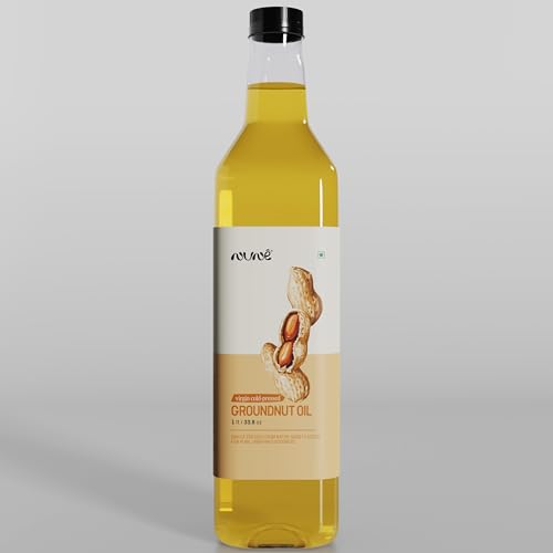 Image of Nune Virgin Organic Cold Pressed Groundnut Oil Bottle - 1 Litre 100% Pure Natural & Certified Unrefined Cooking Oil | Rich Aroma & Real Flavoured Oil