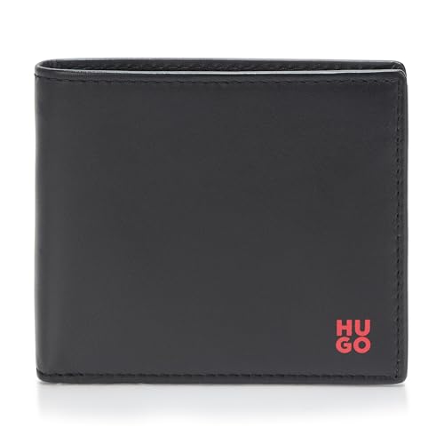 HUGO, Carteira de couro Tibby, brilho preto, PCE.