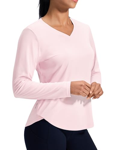 Image of MIER Womens Long Sleeve Sun Shirt UPF 50+ Quick Dry V-Neck Workout Tops