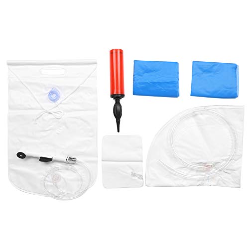 MAMJENNI バイオニック PVC インフレータブル枕、ラウンドデザイン、メモリーホース、圧力軽減のための二重層、旅行や家庭用にポータブル (中型シャンプー台)