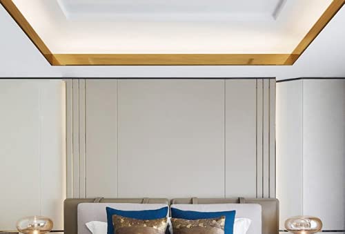 Yija Metallic Color Self Adhesive 3D Peel And Stick Waterproof Wall Border Easy To Apply Kitchen Bathroom Tiles Sticker 4.2X196.8 Inch (Gold) #TOP4