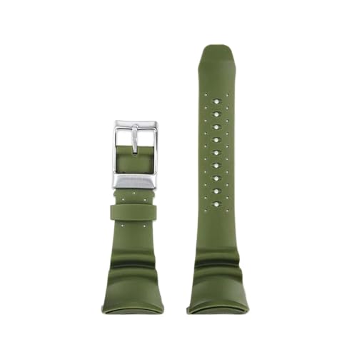 Bracelet Citizen BJ8050 anti-transpiration en caoutchouc vert et adaptateur acier