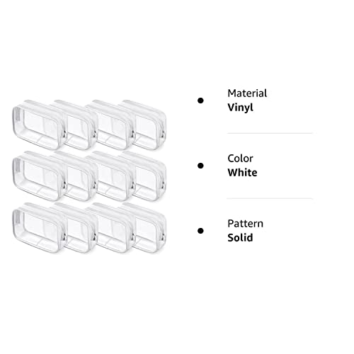 12 Pieces Clear Cosmetics Bag Pvc Zippered Clear Toiletry Carry Pouch Portable Cosmetic Makeup Bag Waterproof Makeup Bag Vinyl Plastic Organizer Case For Vacation Bathroom (White,Medium) #TOP7