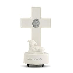 DEMDACO Heart Cross with Little Lamb 8 inch White Musical Figurine Plays Jesus Loves Me DEMDACO Heart Cross with Little Lamb 8 inch White Musical Figurine Plays Jesus Loves Me