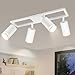 Produktbild Dehobo LED Deckenstrahler 4 Flammig Weiß GU10, Deckenlampe Strahler Schwenkbar 450°, Deckenspots für Küche Schlafzimmer Wohnzimmer, Nein Leuchtmittel