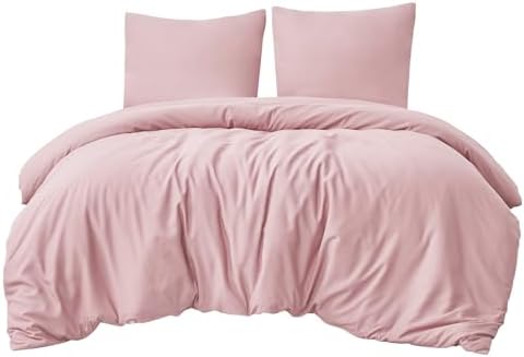 Aisbo Bettwäsche 220x240 3teilig Rosa - Mikrofaser Bettwäsche-Sets mit Reißverschluss, ÖKO-TEX Bettbezug 240x220 cm 3tlg mit Kissenbezug 80x80 cm, Weich und Bügelfrei