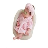 Vomdrok Newborn Photography Props Outfits Bathrobes With Towel Sets for Boys Girls Photoshoot Props Costume (Pink)