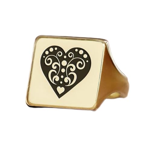 Bague cœur poker carrée bijou hypoallergénique en argent 925 or