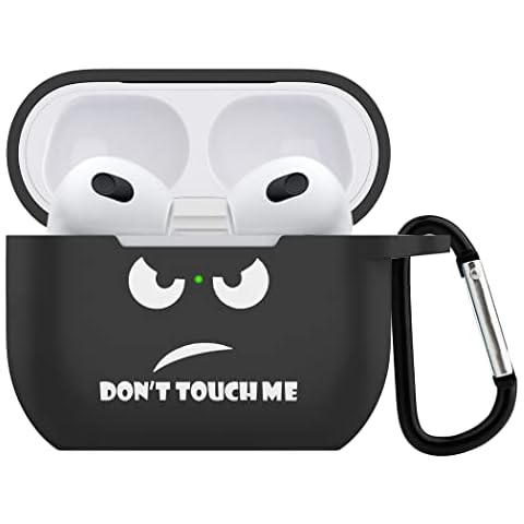 CACOE Silicone Case Compatible with AirPods 3rd Generation 2021, Protective Silicone Case with Carabiner Accessories, Shockproof Layer Cover, Black Cover