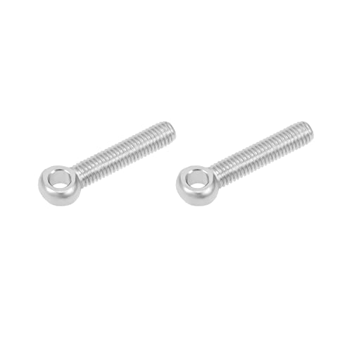 Image of METALLIXITY Shoulder Swing Lifting Bolt (M8x40mm) 2Pcs, 304 Stainless Steel Eye Bolts - for Home Renovation, Pipeline Gate Valves Fasteners, Silver