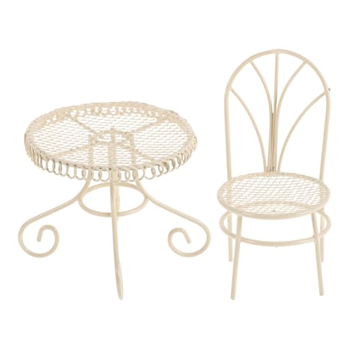 Lurrose �h�[���n�E�X�p�~�j�`���A�e�[�u���`�F�A�Z�b�g �S�����E���h���b�V���e�[�u���{�`�F�A2�r �_�C�j���O�Ƌ�͌^ �~�j�`���A�t�B�M