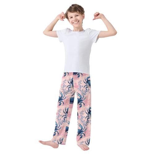 ALAZA Blue Crab Coral Reef Pajama Lounge Pants Long Sleep Pajama Bottoms with Pockets3