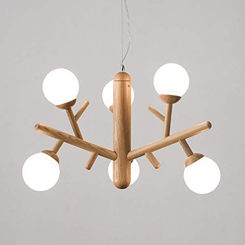 Lustre suspension bois finis la lumière agressive avec ce plafonnier en verre blanc chaud E27
