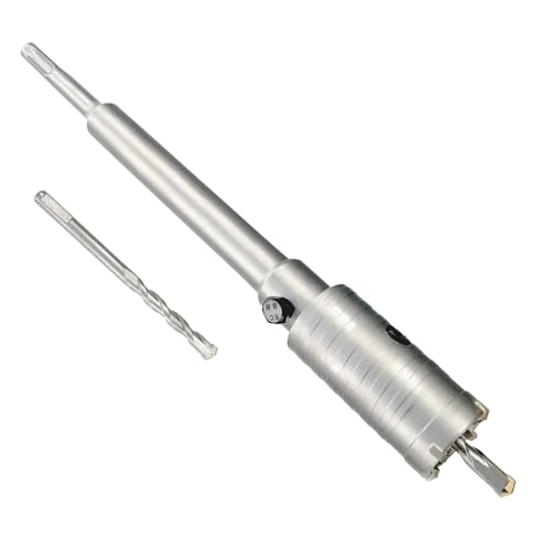 Image of 1-3 /8 inch Concrete Hole Saw, 35mm Tungsten Steel Core Bit for Cinder Block, Brick, Rock, Plank Walls for Pipes or mini Split Lines, with SDS Plus Shank and 2 Center Positioning Drill Bits.