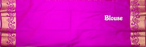 Image of VFCollections Women's Kanchipuram Silk Pure Pattu Sarees With Blouse