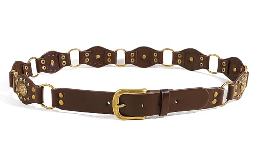 Western Belts for Women Vintage Rivet Leather Belts Cowgirl Punk Waist Belt for Skirts Jeans Dress3