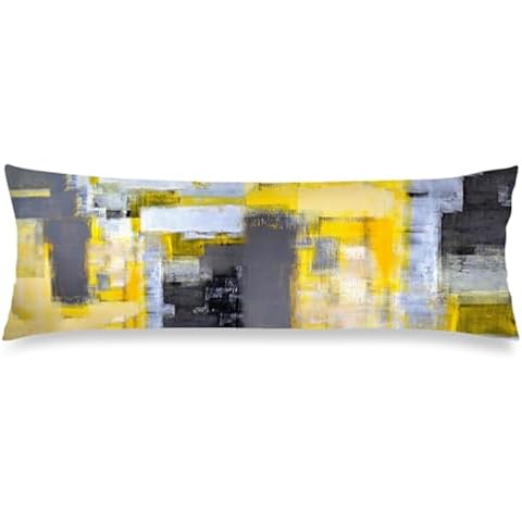 AELMARNEE Grey Yellow Body Pillow Cover Cover