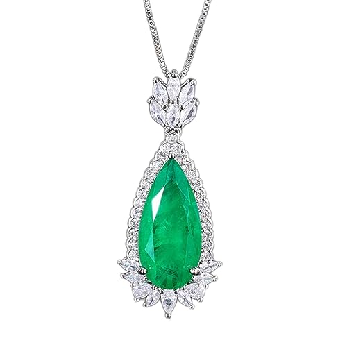 Collier Tourmaline Paraiba émeraude en diamant de laboratoire haut de gamme
