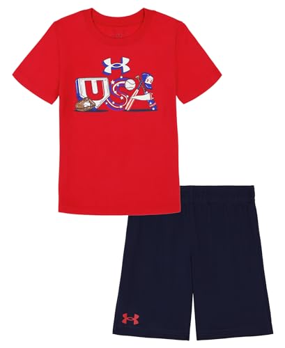 Image of Under Armour Boys' 2-Piece Short Sleeve T-Shirt and Shorts Set, Outdoor Collection