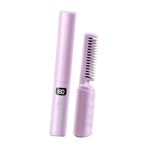 harayaa Dispositivo para alisar el cabello con calentamiento rápido y carga USB, ideal para mujeres y niñas, violeta miniatura 6