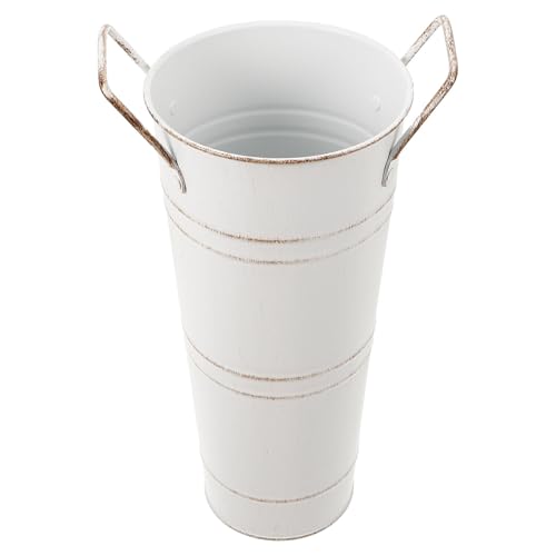 Veemoon Rustikaler Vintage Blumenkübel aus Metall mit Zwei Griffen...