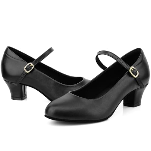Women's Character Shoes Wedding Ankle Strap Heels Latin Dance Pumps2