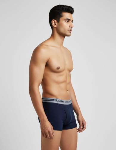 Image of James & Harper Men's Trunk Underwear with Branded Waistband Pure Cotton Ultrasoft Waistband Pack of-2 (L-Size 90cm)