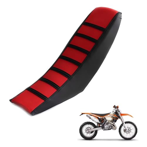 generisch sitzbankbezug Motorrad kompatibel mit KTM 200 XC-W 2012-2015,Sonnenschutz und Anti-Rutsch,Motorradzubehörsitzbankbezug Motorrad (Black red)