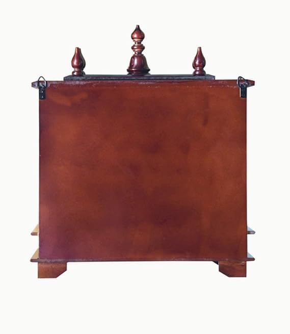 Image of Sheesham Wood Temple Solid Wood Classic Wooden Temple for Home, Office Pooja Mandir with 1 Drawer for Storage Home Decoration | Wall Devghar