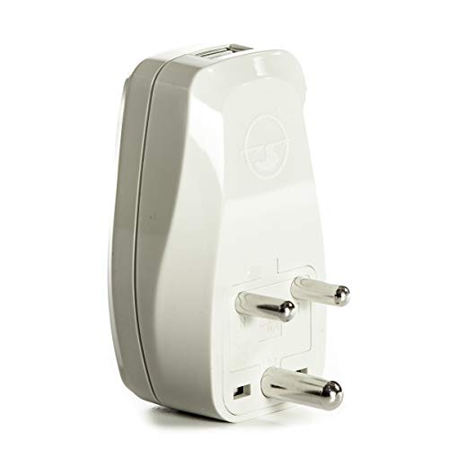 Image of OREI World (USA, UK, China & More) to India (Type D) Travel Adapter Plug - 3 in 1 - CE Certified - RoHS Compliant with USB and Surge Protection Worldwide Adapter (DBU-D)