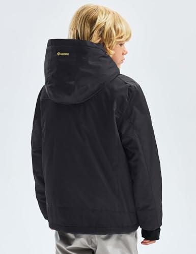 GEMYSE Boy's Waterproof Ski Snow Jacket Hooded Fleece Lined Windproof Winter Jacket3