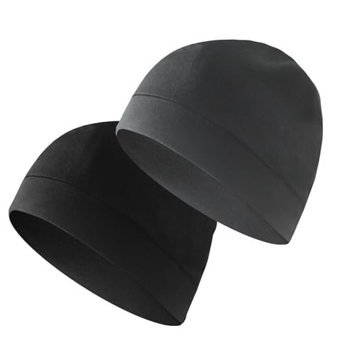 Image of 2 Pack Skull Caps Beanie for Men Women Soft Lightweight Beanie Sleep Running Hats Helmet Liner