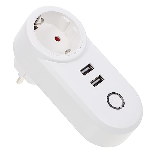 LIFKOME Enchufe Inteligente Wifi con Doble USB Compatible con Alexa Interruptor Inteligente para Lámparas y Dispositivos Casa Estándar