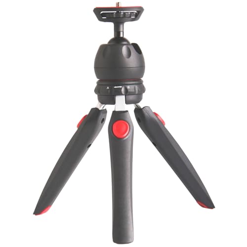POLAM-FOTO Mini-Trépied, Trépied de Table Portable en Aluminium pour Smartphones, appareils Photo Reflex et Hybrides, Noir Clair