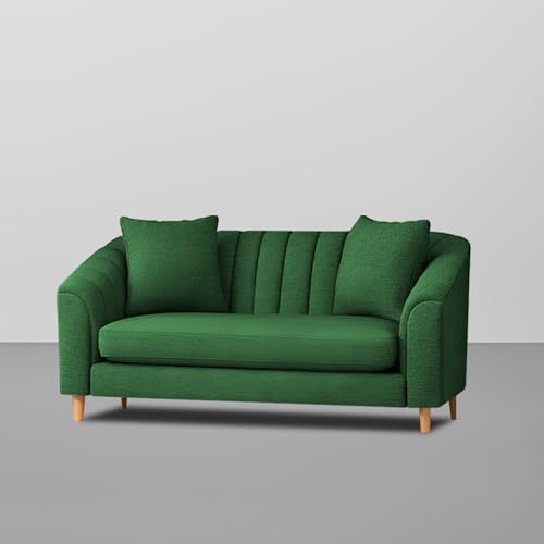 Image of Doraldo 2 Seater Sofa Set for Living Room (Green) Premium Fabric Sofa