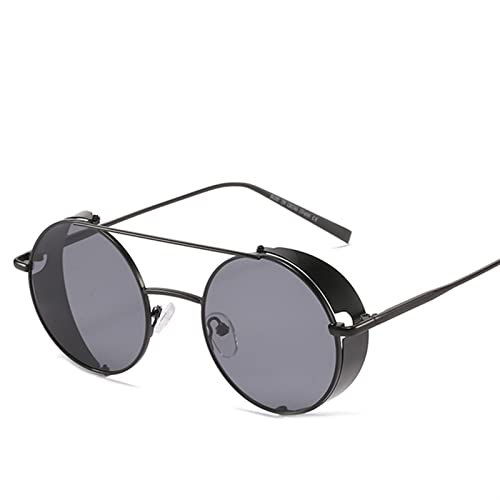 GAOXIN Punk Men and Women Retro Metal Shading Sunglasses (Color : A, Size : Medium)