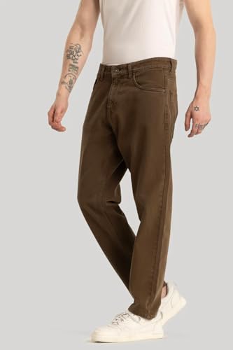 Image of Men Mom Fit High Waist Denim Jeans | Relaxed Fit Straight Leg Casual Denim Pants | Stylish Street Style & Office Wear